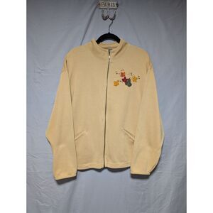 Lighthouse Apparel 90s VTG Yellow Zip Up Jacket Fall Leaf Sweater Women's XL